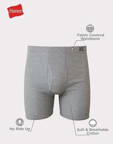 Hanes Men's Boxer Briefs 6 Pack Assorted | Tagless ComfortSoft Waistband, Mid Rise, Cotton (US) thumbnail 6