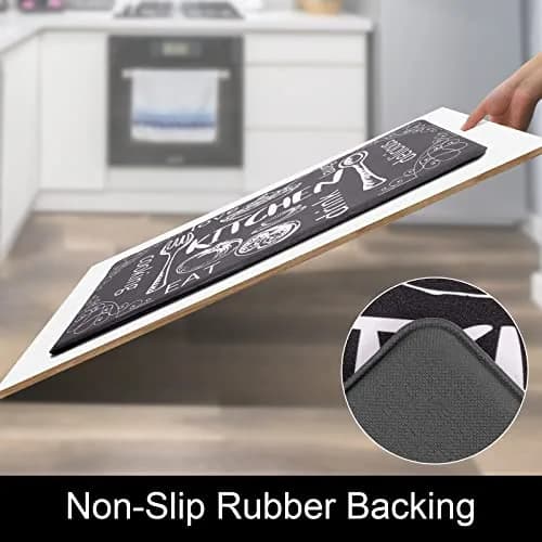 HEBE Anti-Fatigue Kitchen Mats Set of 2 | 1 cm (0.4 inch) Thick Cushioned Comfort for Floor, Sink, Stove, Laundry Room, Office thumbnail 4