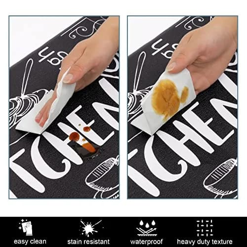 HEBE Anti-Fatigue Kitchen Mats Set of 2 | 1 cm (0.4 inch) Thick Cushioned Comfort for Floor, Sink, Stove, Laundry Room, Office thumbnail 5