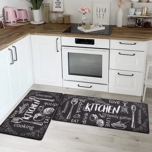 HEBE Anti-Fatigue Kitchen Mats Set of 2 | 1 cm (0.4 inch) Thick Cushioned Comfort for Floor, Sink, Stove, Laundry Room, Office thumbnail 7