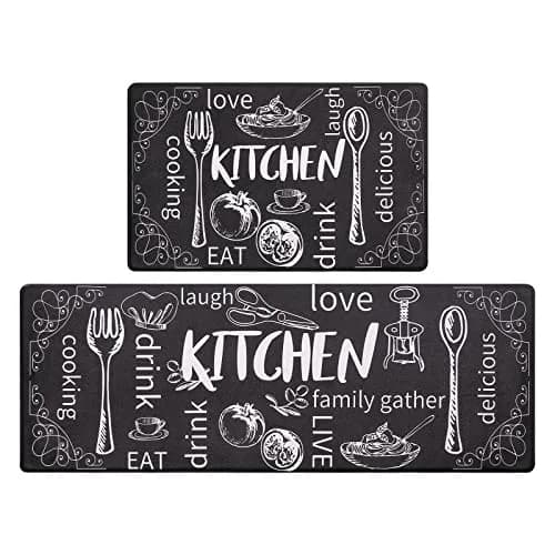 HEBE Anti-Fatigue Kitchen Mats Set of 2 | 1 cm (0.4 inch) Thick Cushioned Comfort for Floor, Sink, Stove, Laundry Room, Office thumbnail 8