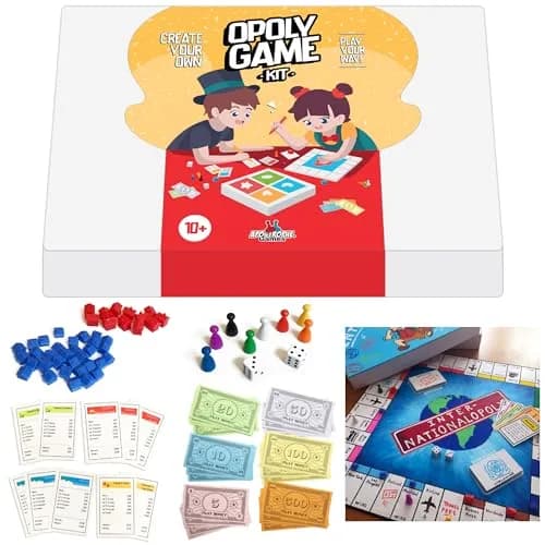 Apostrophe Games Create Your Own Opoly Board Game Kit with Blank Board & Game Pieces, 50.8cm x 50.8cm (20" x 20") | Educational Board Game for Kids 3-12 thumbnail 1
