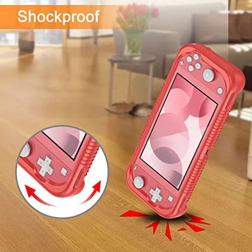 FINTIE Soft Silicone Protective Case for Nintendo Switch Lite (Living Coral) | Ergonomic Grip, Anti-Slip, Shock-Absorption & Anti-Scratch, Lightweight Grip Case Cover thumbnail 6