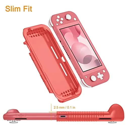 FINTIE Soft Silicone Protective Case for Nintendo Switch Lite (Living Coral) | Ergonomic Grip, Anti-Slip, Shock-Absorption & Anti-Scratch, Lightweight Grip Case Cover thumbnail 9