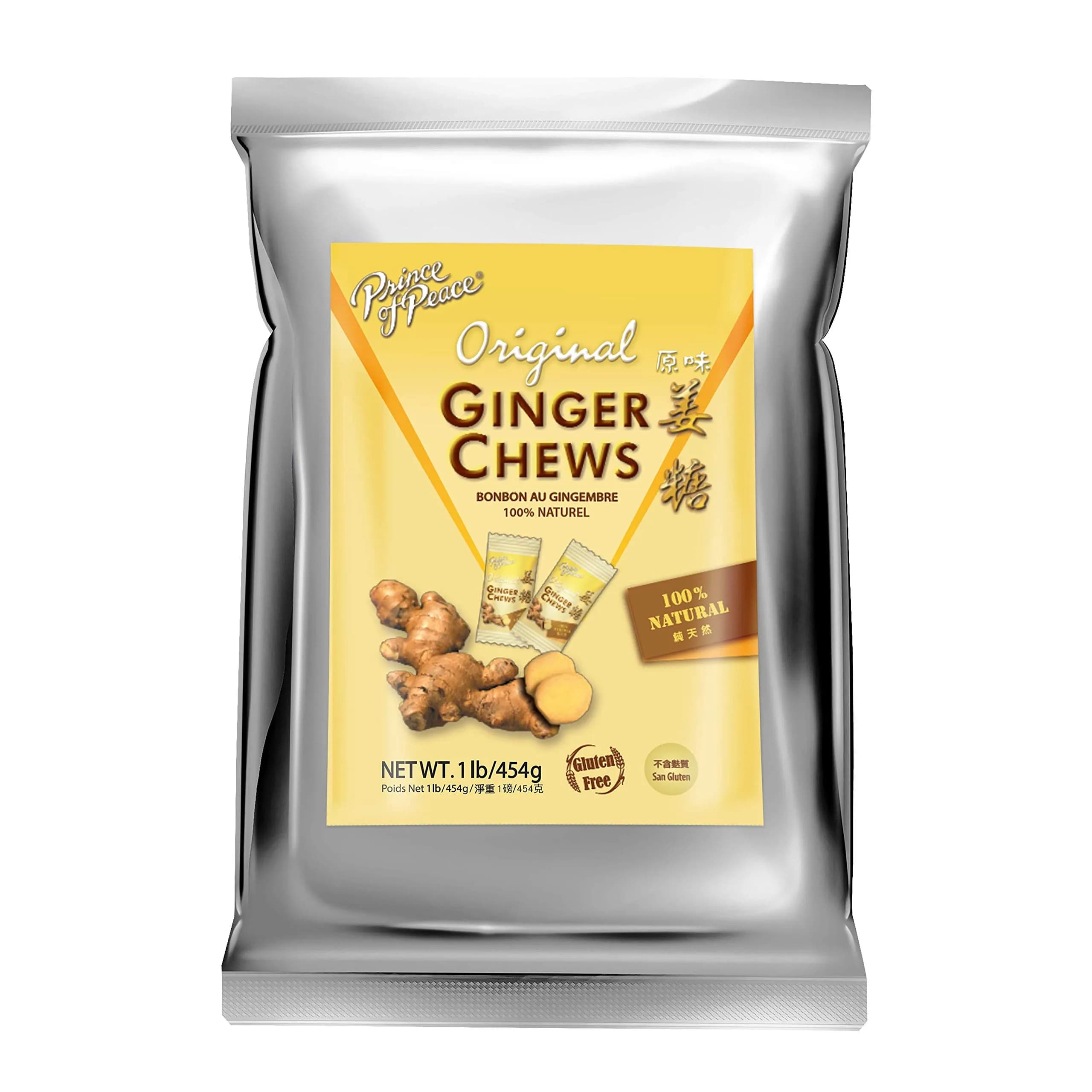 Prince of Peace Ginger Chews 1 lb | Natural Candy with Digestive Support (70-120 chars) — 1 Pound