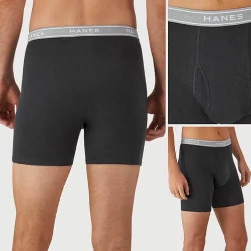 Hanes Men's Boxer Briefs 6 Pack, Medium | Cool Dri Moisture-Wicking Cotton Blend thumbnail 5