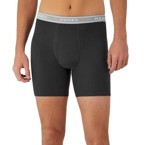 Hanes Men Boxer Briefs, Cool Dri Moisture-Wicking Cotton, No-Ride-up, Multi-Pack, Sizes Up to 3XL | Breathable Comfort thumbnail 2
