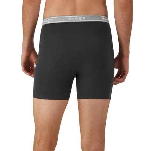 Hanes Men Boxer Briefs, Cool Dri Moisture-Wicking Cotton, No-Ride-up, Multi-Pack, Sizes Up to 3XL | Breathable Comfort thumbnail 3