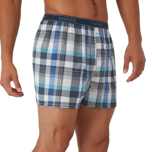 Hanes Men's Tagless Boxer Large | Moisture-Wicking Cotton Blend, Assorted Colors thumbnail 3