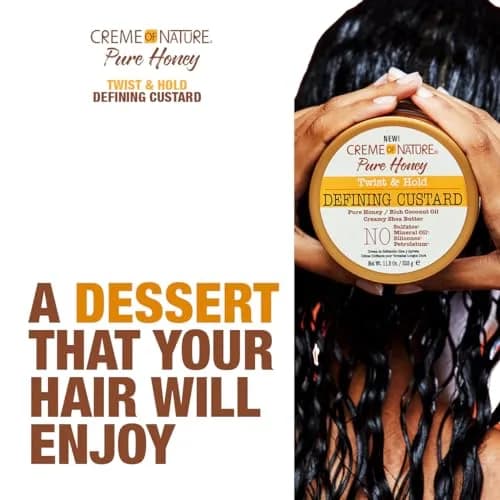 Creme of Nature Defining Custard, Pure Honey, Coconut Oil & Shea Butter, 11.5 Oz | Long-Lasting Curl Definition & Shine thumbnail 3