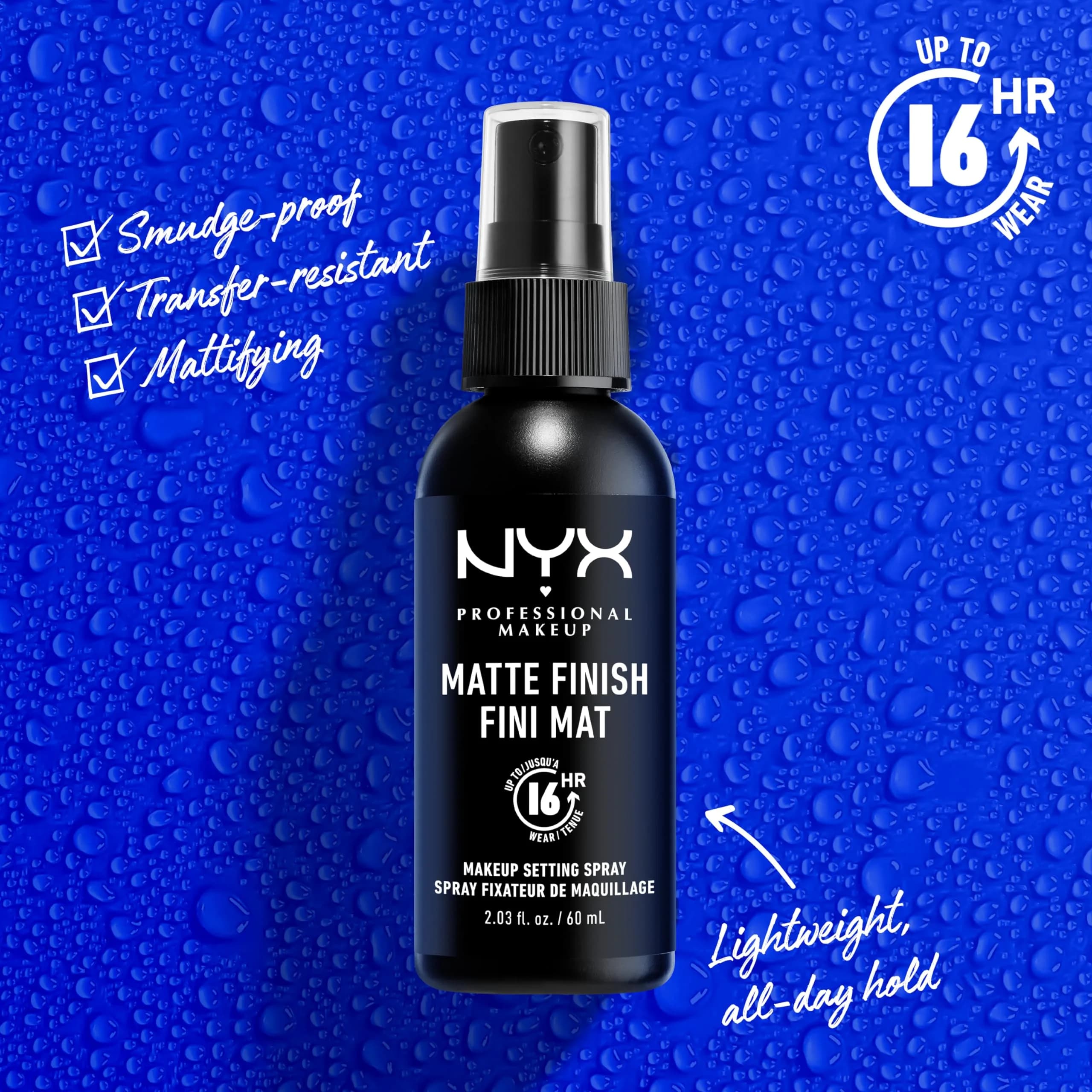 NYX PROFESSIONAL MAKEUP Matte Finish Setting Spray - JUMBO Size, Vegan Formula for 16HR Wear - view 3