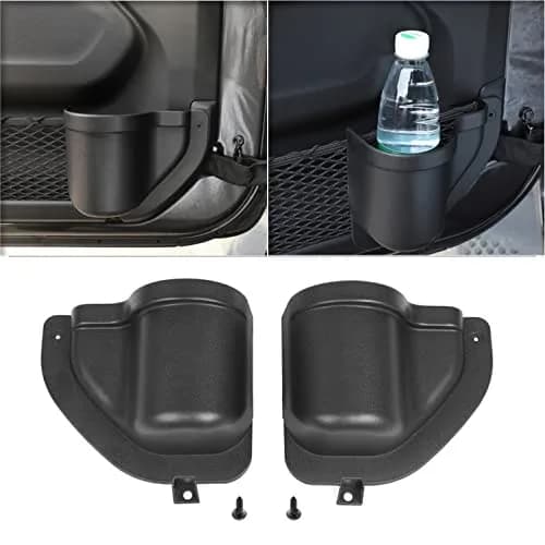 YOCTM 2-PACK Front Door Organizer Tray for Jeep Wrangler JL 2018-2025 | Interior Storage Box thumbnail 1