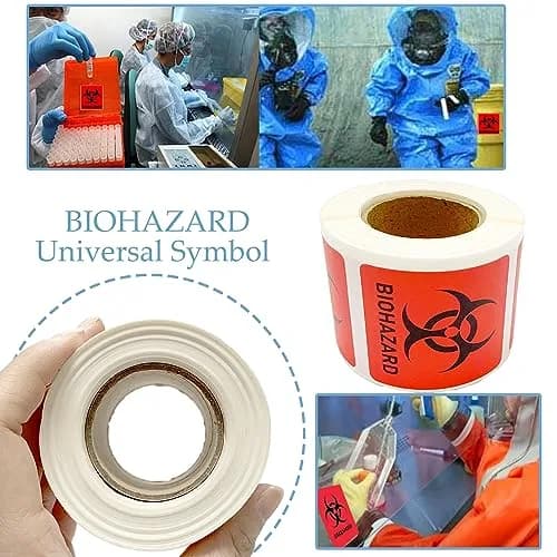 BEMAXYE Biohazard Danger Safety Warning Labels 1"x1" (250 Pcs/Roll) | High Temp Resistance Waterproof Vinyl Stickers thumbnail 5