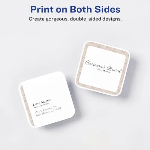 Avery Business Card Stock 2.5" x 2.5" Matte White | Rounded Corners, Sure Feed Tech thumbnail 7