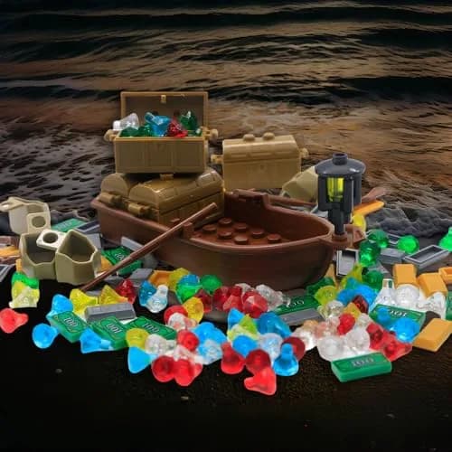BroTex Pirate Treasure Chest Accessories 172 Pieces | STEM Educational Building Blocks for Kids 6+ thumbnail 4
