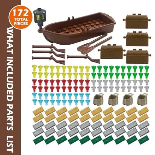 BroTex Pirate Treasure Chest Accessories 172 Pieces | STEM Educational Building Blocks for Kids 6+ thumbnail 2