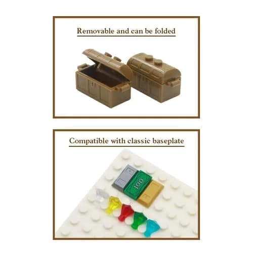 BroTex Pirate Treasure Chest Accessories 172 Pieces | STEM Educational Building Blocks for Kids 6+ thumbnail 3