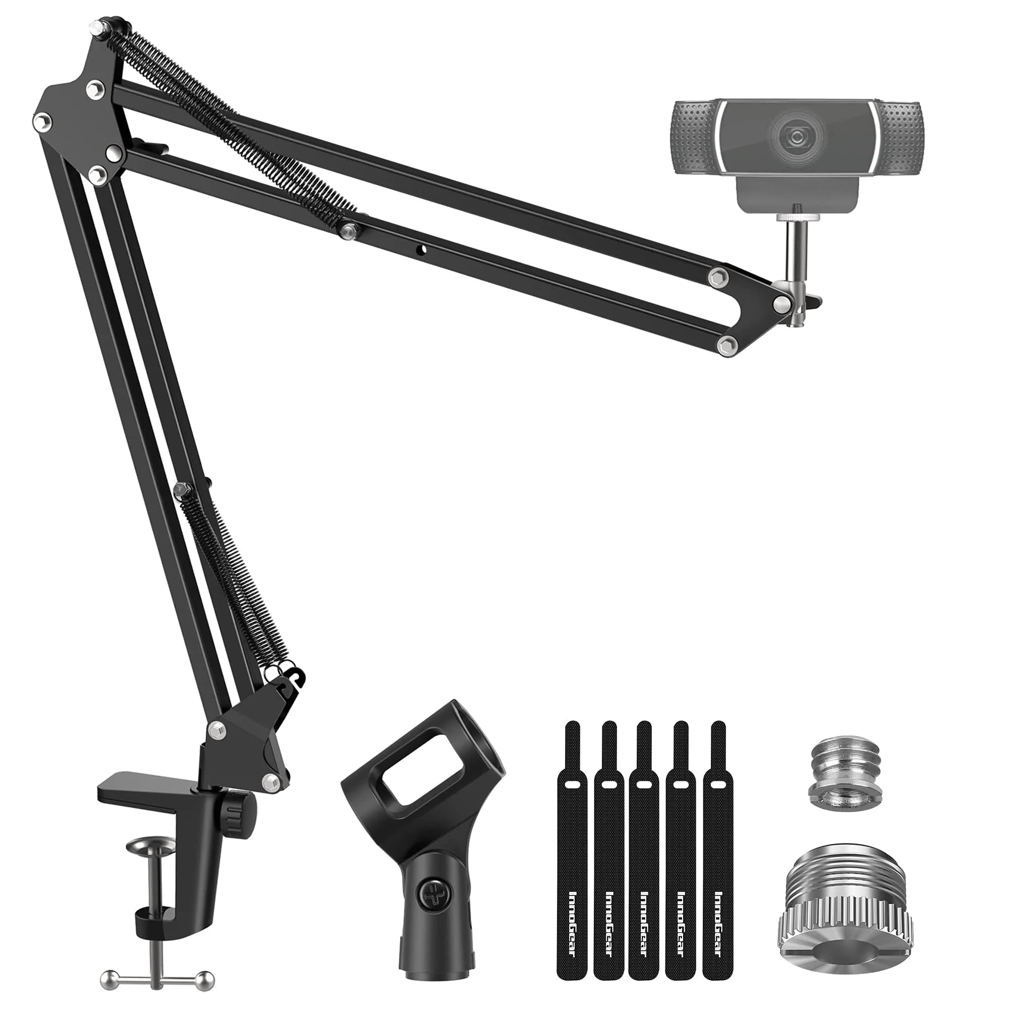 InnoGear Adjustable Webcam Stand & Microphone Boom Arm | 71 cm (28 inches) Black