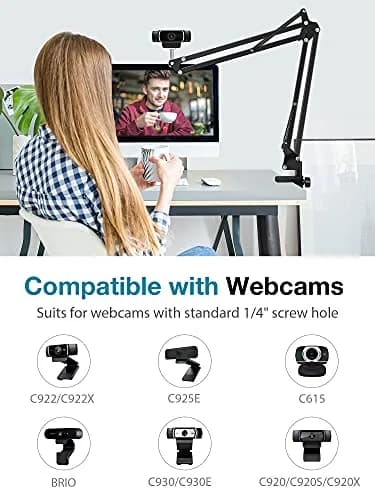 InnoGear Adjustable Webcam Stand & Microphone Boom Arm | 71 cm (28 inches) Black thumbnail 2