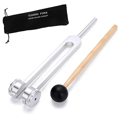 Bysameyee 128 Hz Tuning Fork with Mallet | Medical Grade Aluminum Alloy thumbnail 1