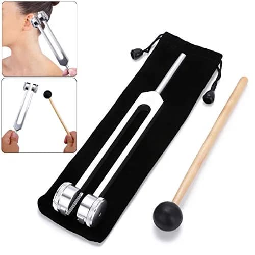 Bysameyee 128 Hz Tuning Fork with Mallet | Medical Grade Aluminum Alloy thumbnail 2