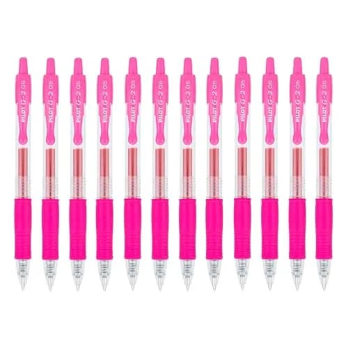 PILOT G2 Retractable Gel Pens 0.5 mm | Extra Fine Point, Pink Ink, 12 Pack thumbnail 1