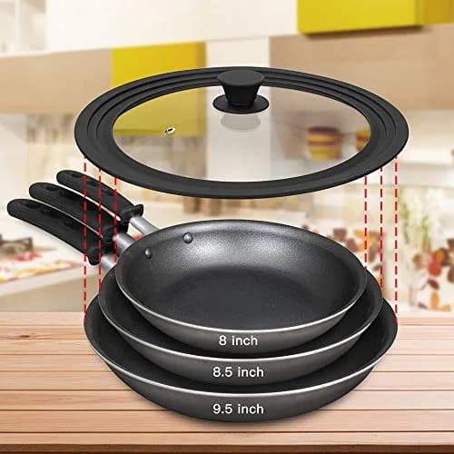 ELKKNOVE Universal Lid for Pots, Pans & Skillets 20cm-24cm (8"-9.5") | Tempered Glass with Steam Vent thumbnail 5