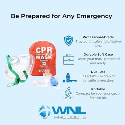 WNL Products CPR Rescue Mask Kit with Infant Mask, Adult/Child Mask, Soft Case, 2-Pack | Professional Healthcare India thumbnail 3
