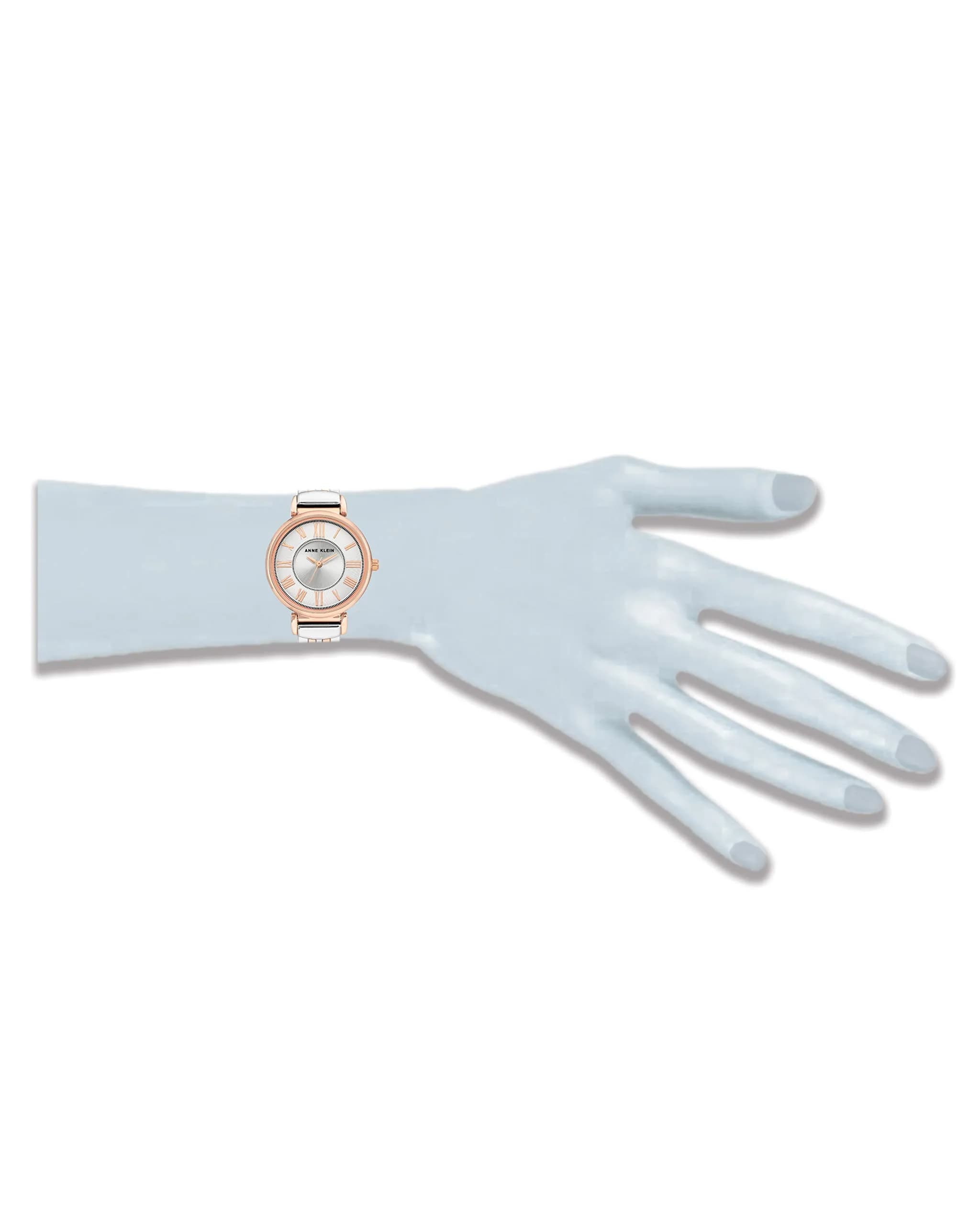 Anne Klein Women's Silver & Rose Gold Crystal Accented Bracelet Watch 30mm thumbnail 2