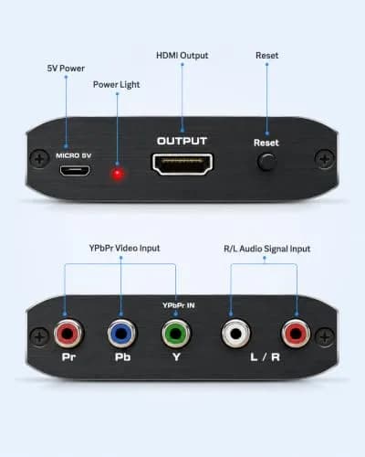 Koopman-Tech Component to HDMI Converter 2.6 x 2.1 x 0.75 in | Supports 1080P Video & Audio thumbnail 5