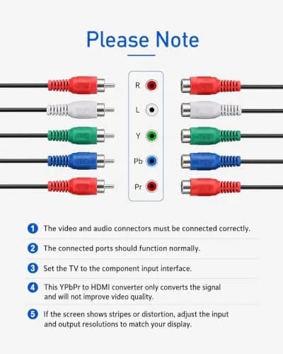 Koopman-Tech Component to HDMI Converter 2.6 x 2.1 x 0.75 in | Supports 1080P Video & Audio thumbnail 6
