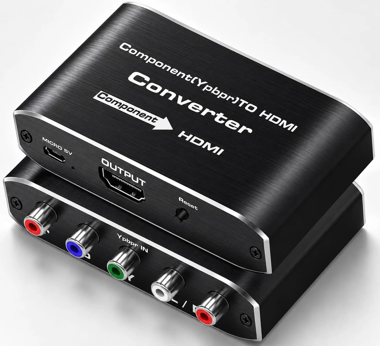Koopman-Tech Component to HDMI Converter 2.6 x 2.1 x 0.75 in | Supports 1080P Video & Audio