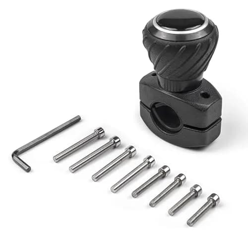 Polar Snow Products Deluxe Steering Wheel Spinner Knob with Universal Fit for Cars, Trucks, Tractors, Mowers, Forklifts, Boats (Black, 1.75" Max Grip) thumbnail 1