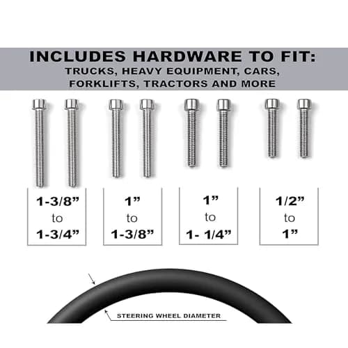 Polar Snow Products Deluxe Steering Wheel Spinner Knob with Universal Fit for Cars, Trucks, Tractors, Mowers, Forklifts, Boats (Black, 1.75" Max Grip) thumbnail 3