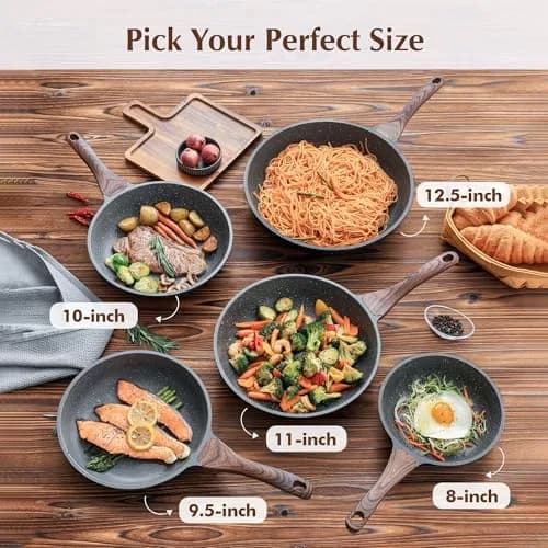 SENSARTE 9.5 Inch Nonstick Frying Pan Skillet | Swiss Granite Coating Omelette Pan thumbnail 7
