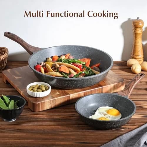 SENSARTE 9.5 Inch Nonstick Frying Pan Skillet | Swiss Granite Coating Omelette Pan thumbnail 8