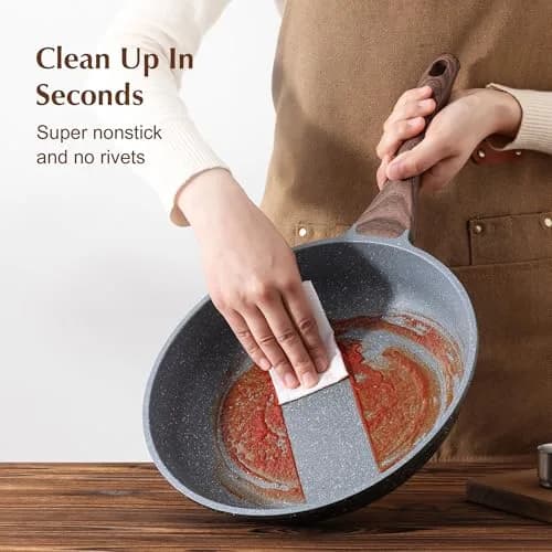 SENSARTE 9.5 Inch Nonstick Frying Pan Skillet | Swiss Granite Coating Omelette Pan thumbnail 4