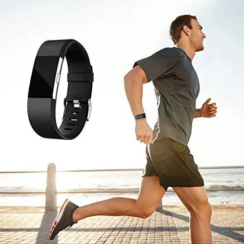 Yuuol Replacement Bands for Fitbit Charge 2, Silicone Adjustable Classic Bands for Fitbit Charge 2, Women Men (Large, Black) thumbnail 6