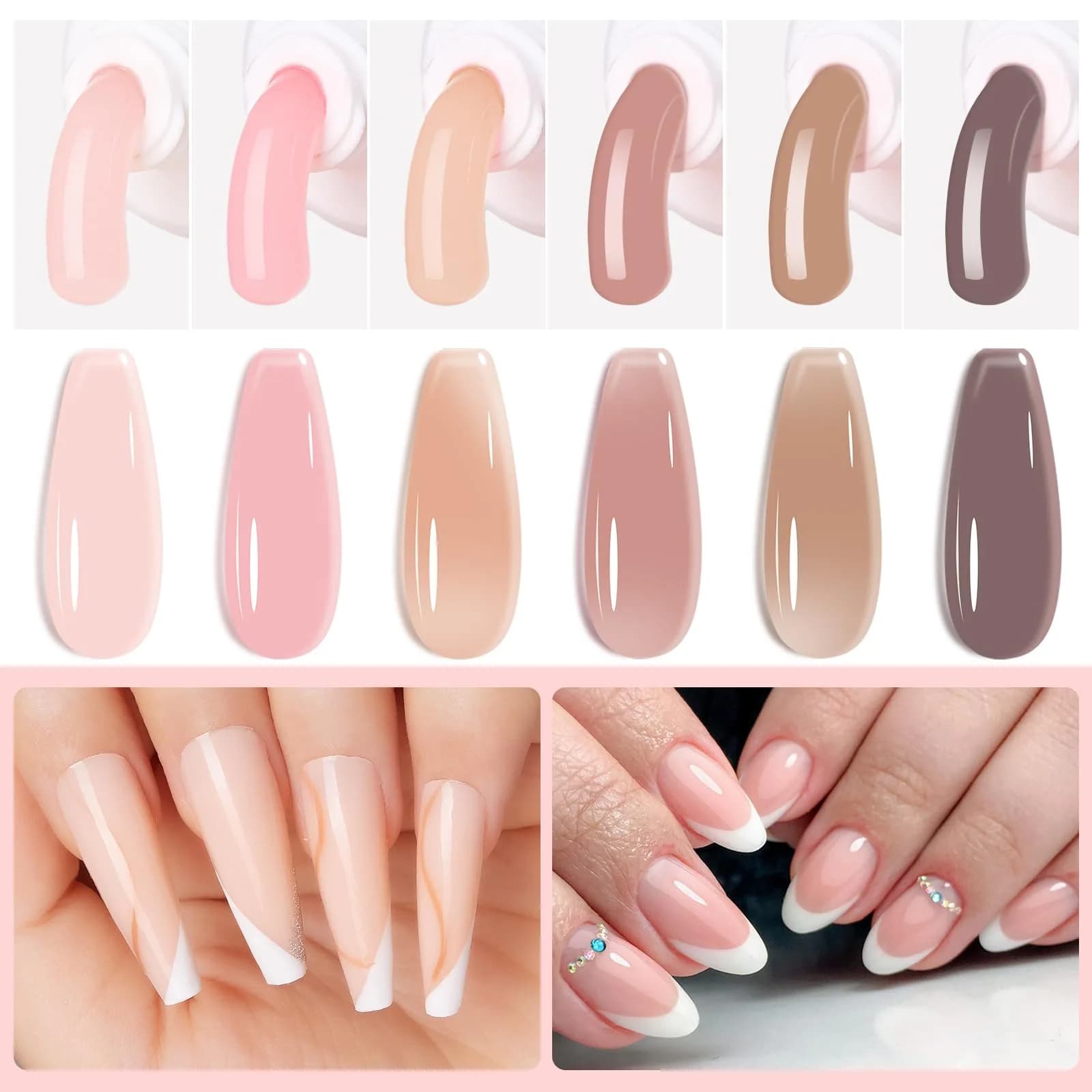 Makartt 6 Nude Colors Poly Nail Gel Kit - Hema-Free Builder Gel for Nail Extensions - view 2