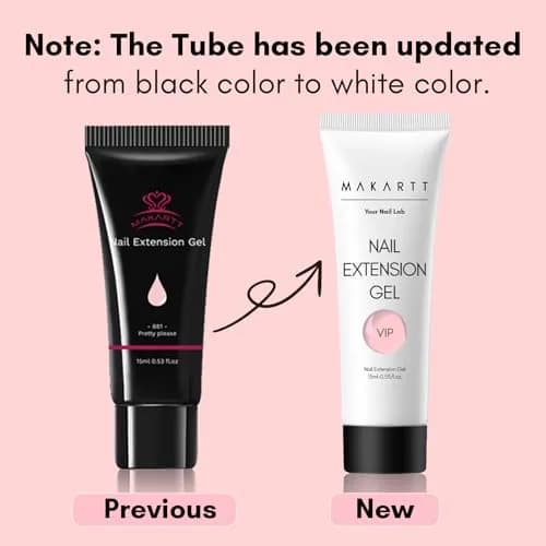 Makartt Nude Colors Poly Nail Gel Kit 15ml (0.5 Fl Oz) | All-in-One Builder Gel Extension Set with Slip Solution, Base, Top Coat, Forms thumbnail 3