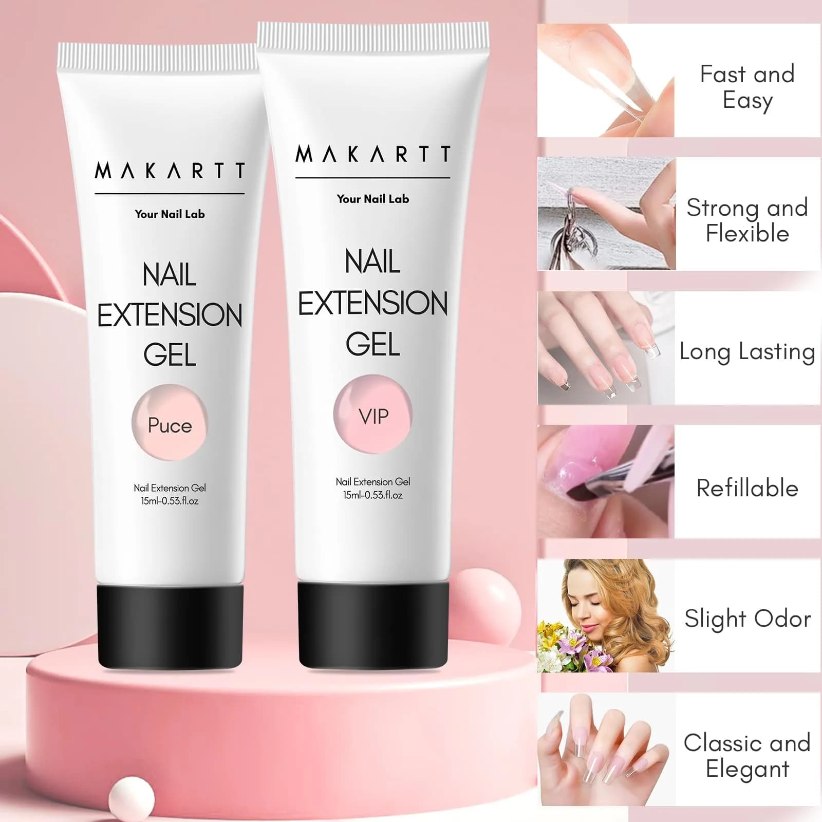 Makartt 6 Nude Colors Poly Nail Gel Kit - Hema-Free Builder Gel for Nail Extensions - view 4