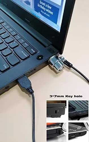 LORADAR 5Pack Laptop Cable Lock 6.7Ft | Anti Theft Security Lock with 5 Keys thumbnail 4