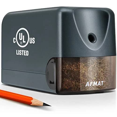 AFMAT Heavy Duty Electric Pencil Sharpener, Classroom & Home Use, UL Listed, 10000+ Sharpenings, Gray PS66 thumbnail 1