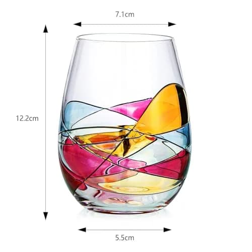 The Wine Savant Artisanal Hand Painted Stemless Wine Glasses 2 Pack | Romantic Gift for Celebrations thumbnail 9