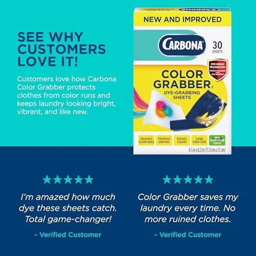 Carbona Color Grabber Sheets 30 Count | Prevents Color Runs & Bleeding in Laundry thumbnail 8