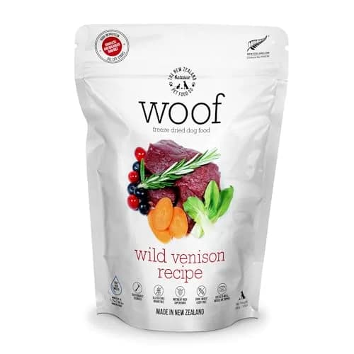 The New Zealand Natural Pet Food Co. WOOF Wild Venison Freeze Dried Dog Food, 9.9oz | Novel Protein for Sensitive Dogs thumbnail 1