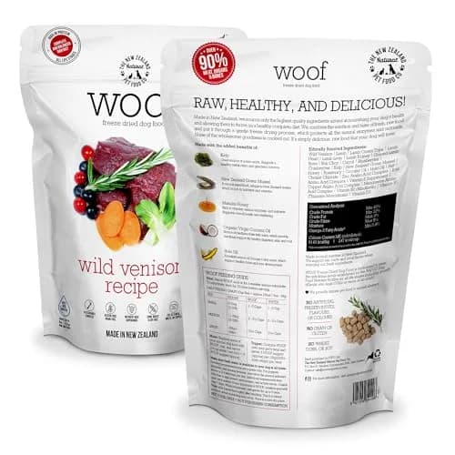 The New Zealand Natural Pet Food Co. WOOF Wild Venison Freeze Dried Dog Food, 9.9oz | Novel Protein for Sensitive Dogs thumbnail 2