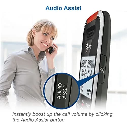 AT&T BL102-2 DECT 6.0 Cordless Phone System with Answering Machine, Call Blocking, Caller ID Announce, Audio Assist, Intercom, Silver/Black (2 Handsets) thumbnail 4