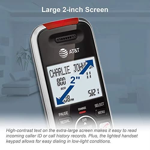 AT&T BL102-2 DECT 6.0 Cordless Phone System with Answering Machine, Call Blocking, Caller ID Announce, Audio Assist, Intercom, Silver/Black (2 Handsets) thumbnail 6