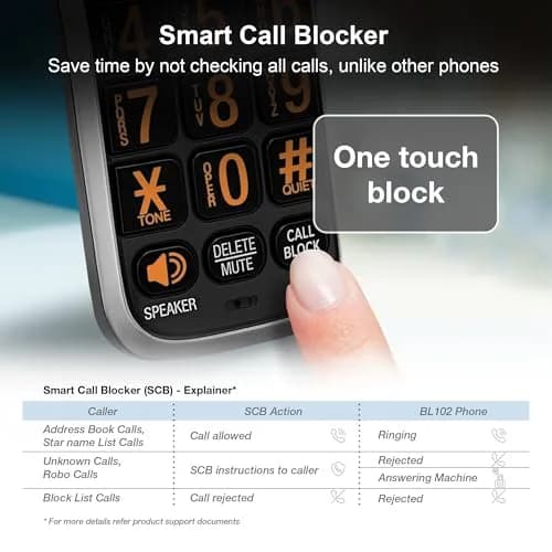 AT&T BL102-2 DECT 6.0 Cordless Phone System with Answering Machine, Call Blocking, Caller ID Announce, Audio Assist, Intercom, Silver/Black (2 Handsets) thumbnail 2